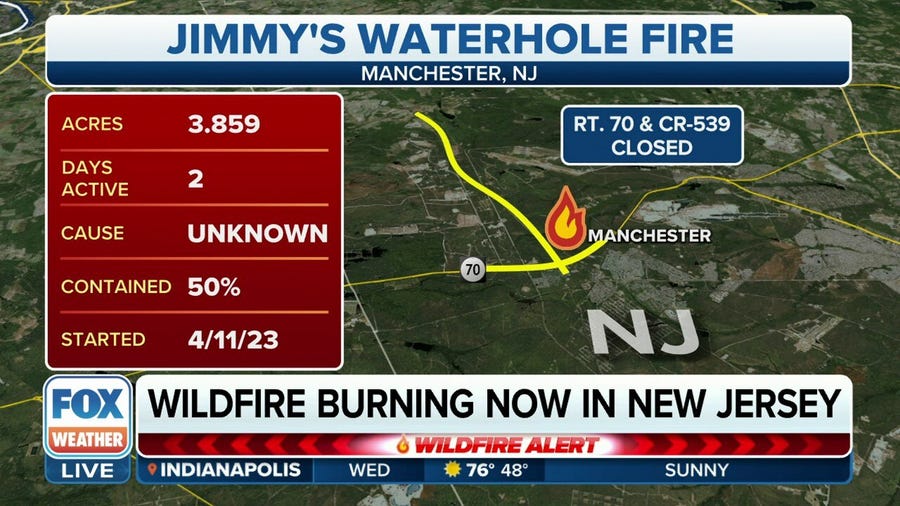 Mandatory evacuations in place for Manchester Township, NJ as wildfire continues to burn, now 50% contained