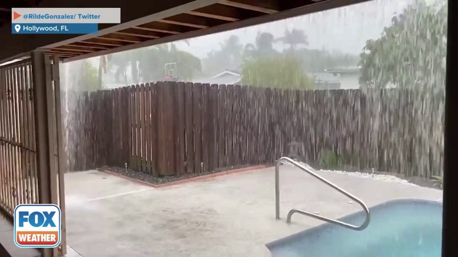 Tornado-warned storm brings torrential rain to Hollywood, FL