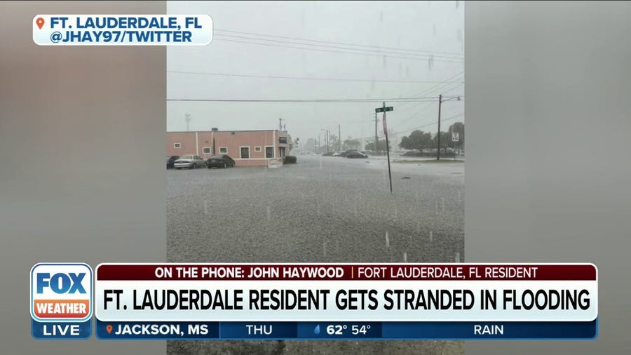 'There's so much water': Florida resident gets stranded in flooding