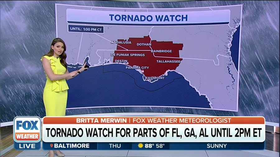 Tornado Watch issued for FL Panhandle, parts of Georgia and Alabama