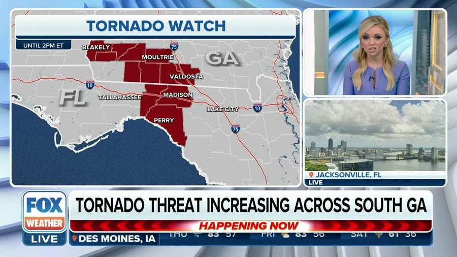Tornado Watch expanded across parts of Georgia as tornado threat increases