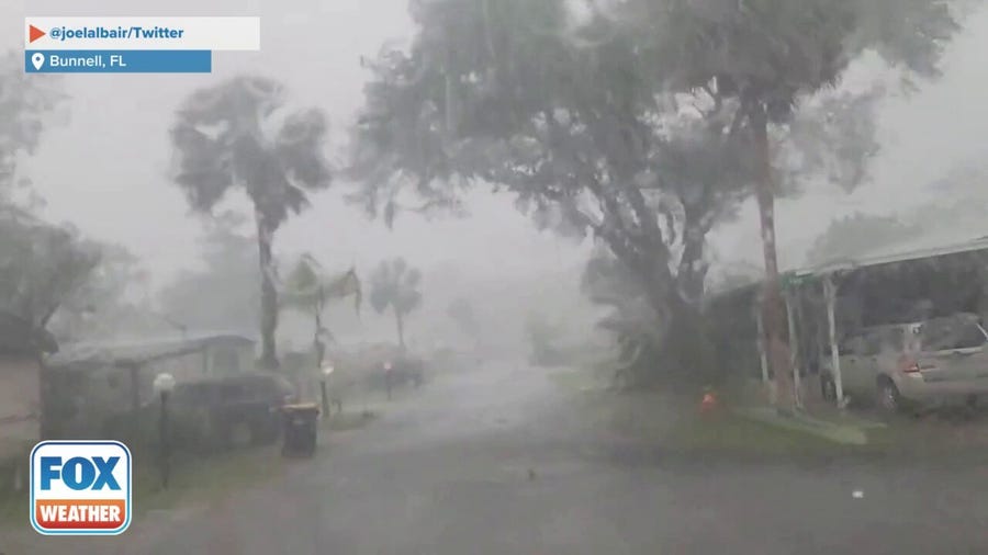 Flooding rain and hail spotted in Bunnell, Florida