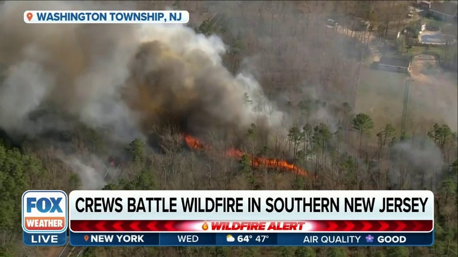 Crews respond to wildfire in New Jersey