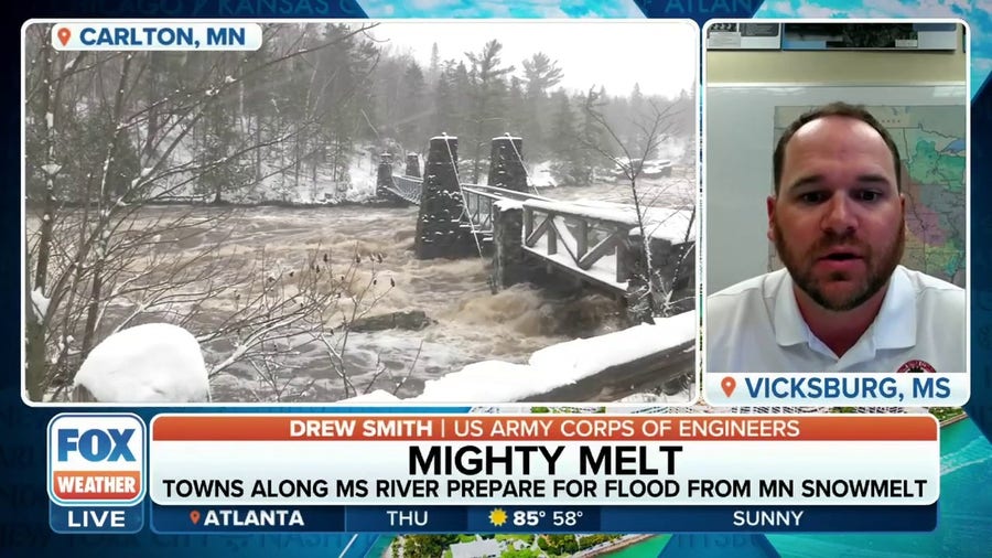 US Army Corps of Engineers monitoring snowmelt for flooding 