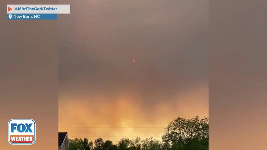 Great Lake Fire sends smoke over New Bern, NC