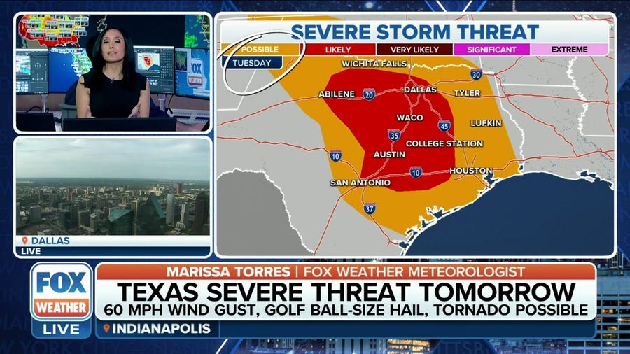 Severe storm threat for Texas Tuesday and Wednesday