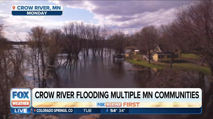 Crow River flooding multiple MN communities as rapid snowmelt begins in parts of US