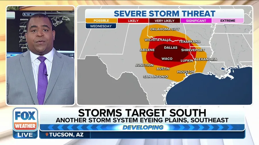 Severe weather threat increases across parts of Texas for Wednesday