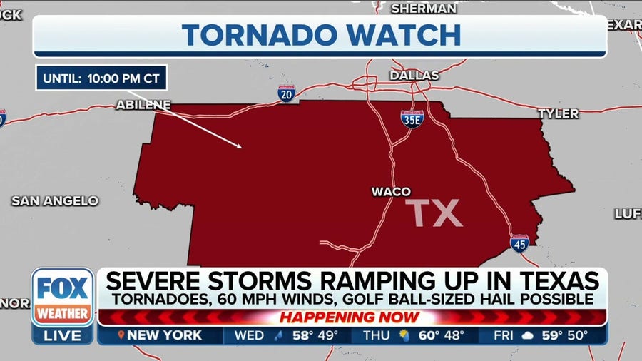 Tornado Watch issued for parts of Texas