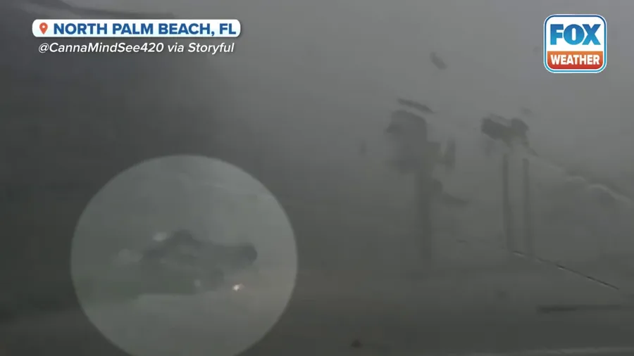 Watch: Cars flip, debris flies as tornado tears through North Palm Beach, Florida