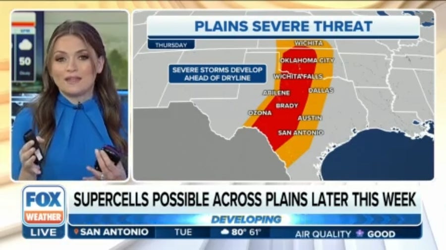 Severe weather threat returns to Texas, Oklahoma and Kansas later this week