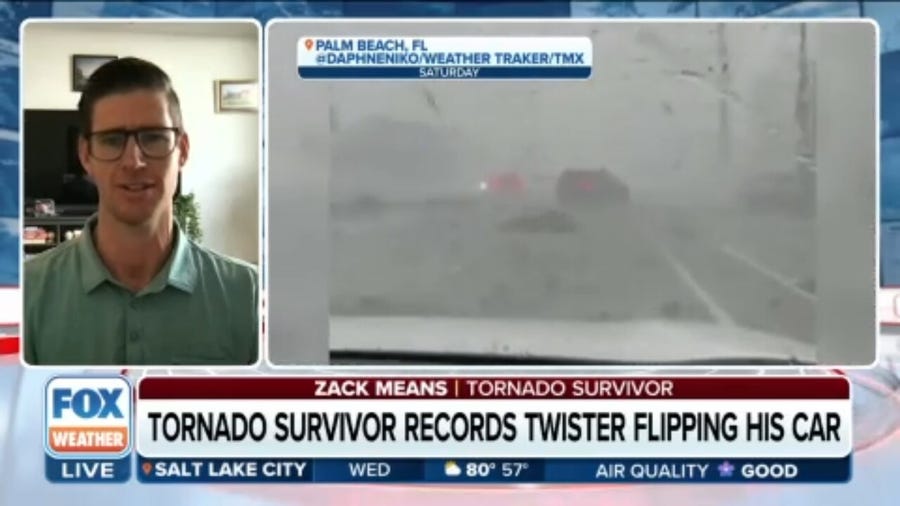 Tornado survivor captures moment when a tornado flipped over his car from inside