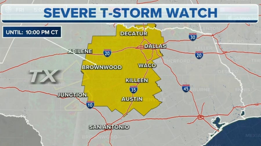 Severe Thunderstorm Watch issued for Texas until late Friday