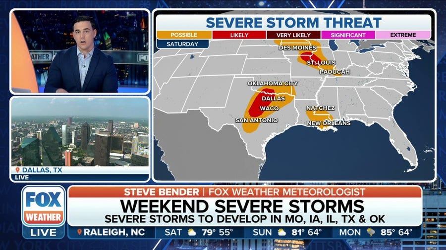 Severe storm threat in Midwest and Texas Saturday