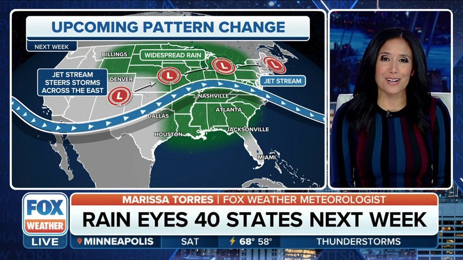 Rain eyes majority of US next week