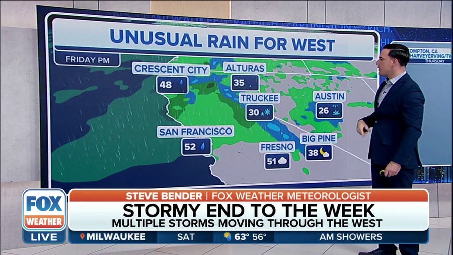 Rain, mountain snow expected to continue across West into weekend 