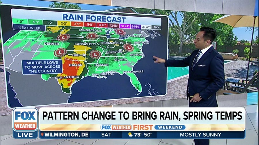 Pattern change to bring rain, spring temperatures next week