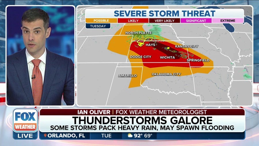 Large hail, strong winds likely in Central Plains as severe threat increases