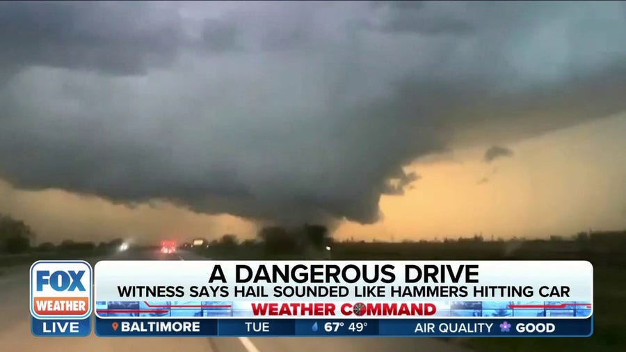'Most terrifying thing I've ever seen': Nebraska family encounters tornado while driving during storm