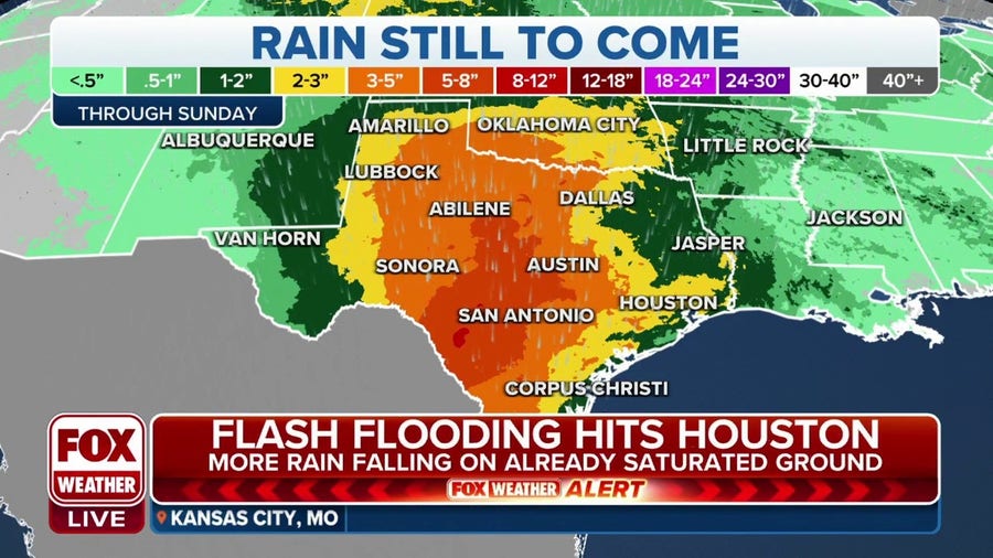 Flash flooding event ongoing in Houston, Texas