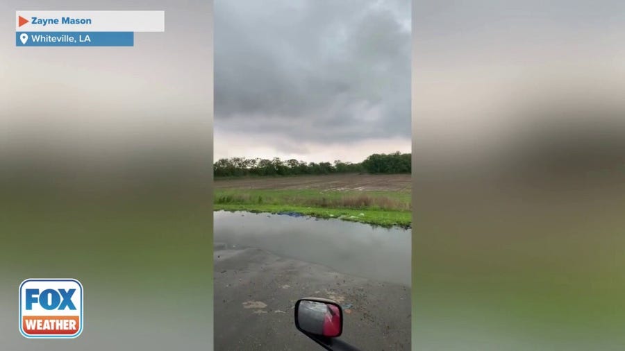 Wall cloud forms in Whiteville, LA