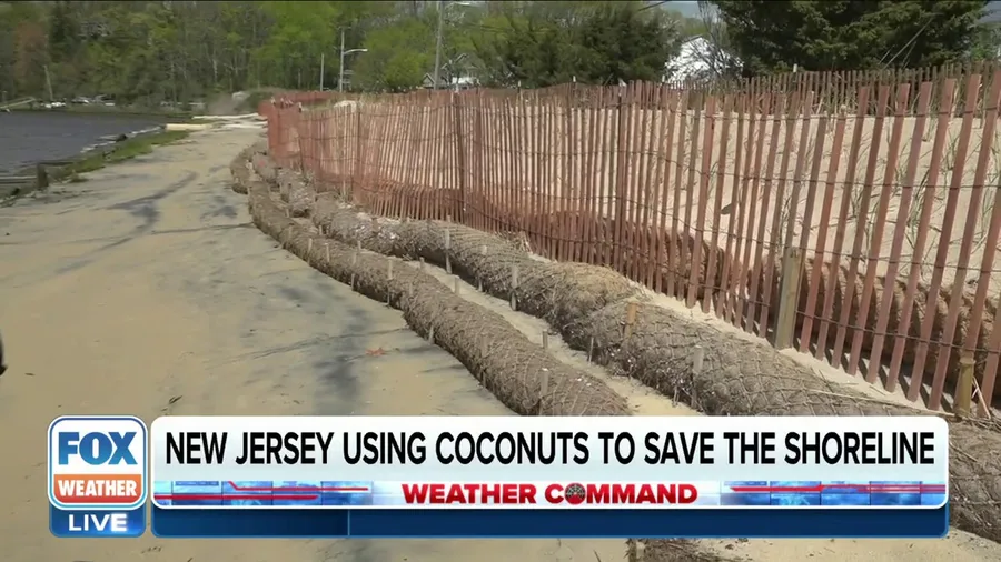 New Jersey using coconut-packed logs to help save the shoreline from erosion