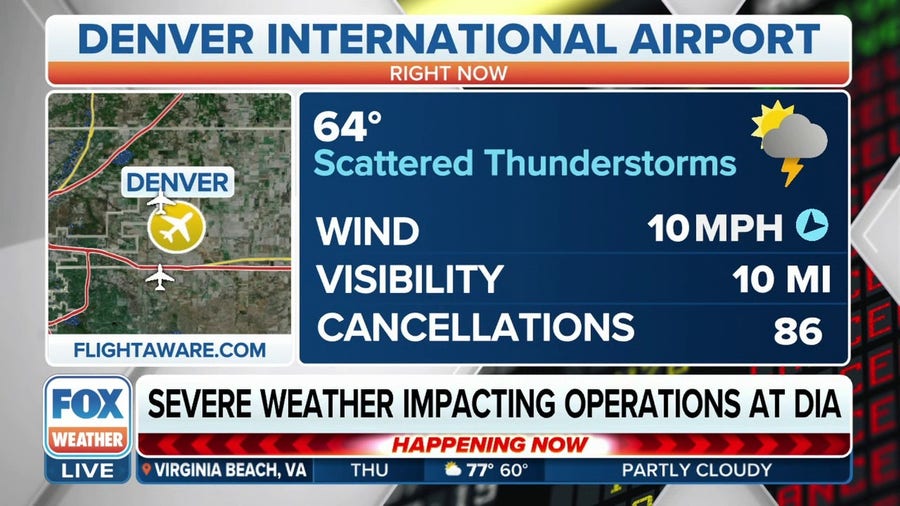 How does Denver International Airport manage severe weather