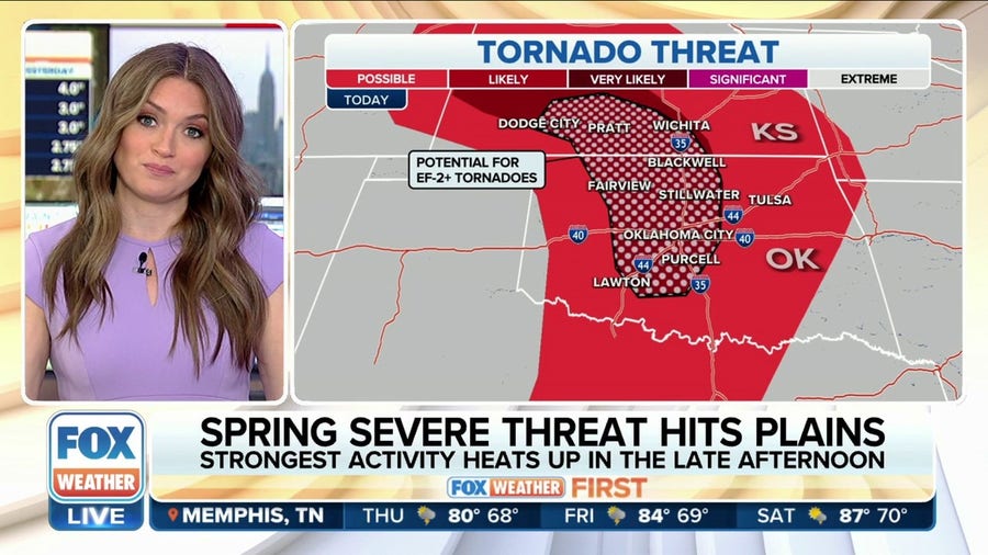 Strong tornadoes possible as severe storms threaten southern Plains