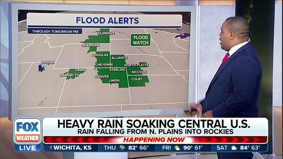 Flash flooding threat continues from northern Plains into Rockies on Thursday