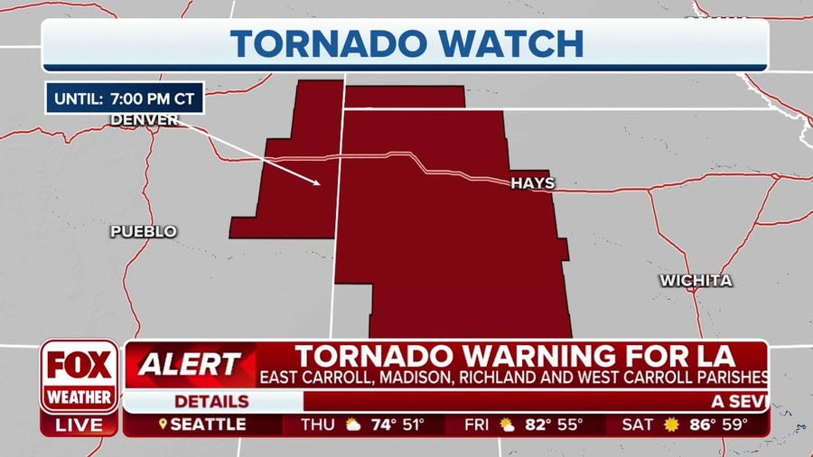 New Tornado Watch issued for parts of Colorado, Kansas and Nebraska