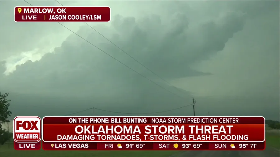 Storm Prediction Center: Supercells could produce a tornado in Oklahoma, instability quite high