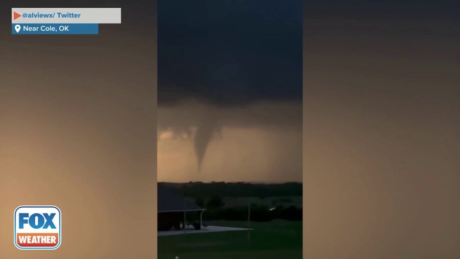 Tornado touches down in Cole, Oklahoma