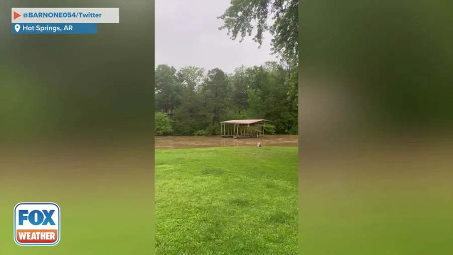 Major flooding causes debris to flow in central Arkansas