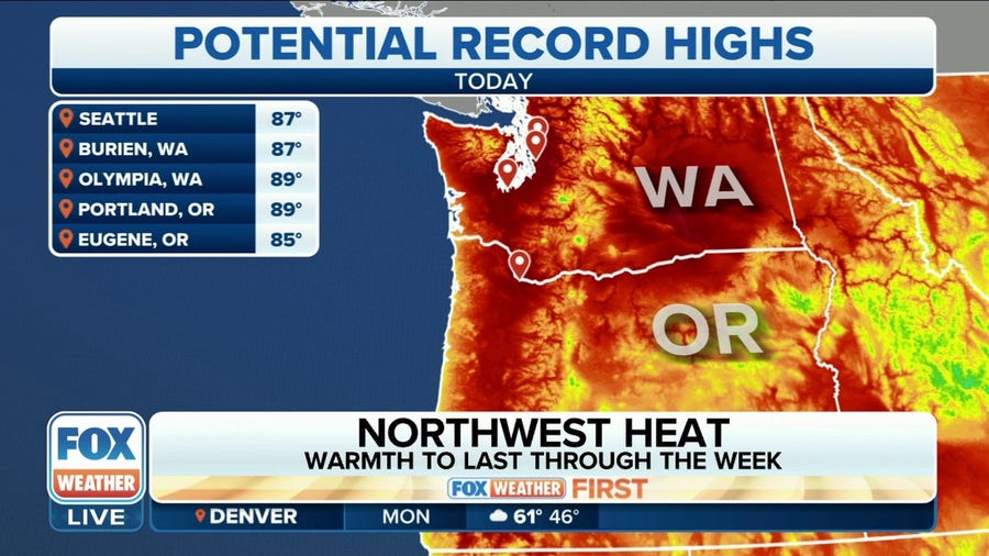 Pacific Northwest heat wave continues Monday after record-setting weekend