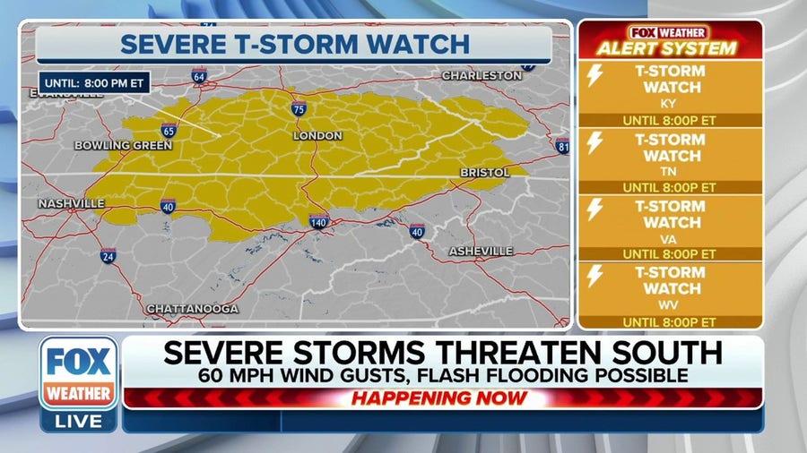 Severe Thunderstorm Watch issued for parts of VA, TN, KY and WV