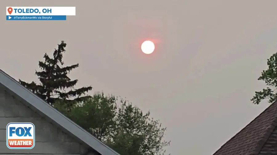 Smoke from Canadian wildfires makes for hazy sunset in Ohio