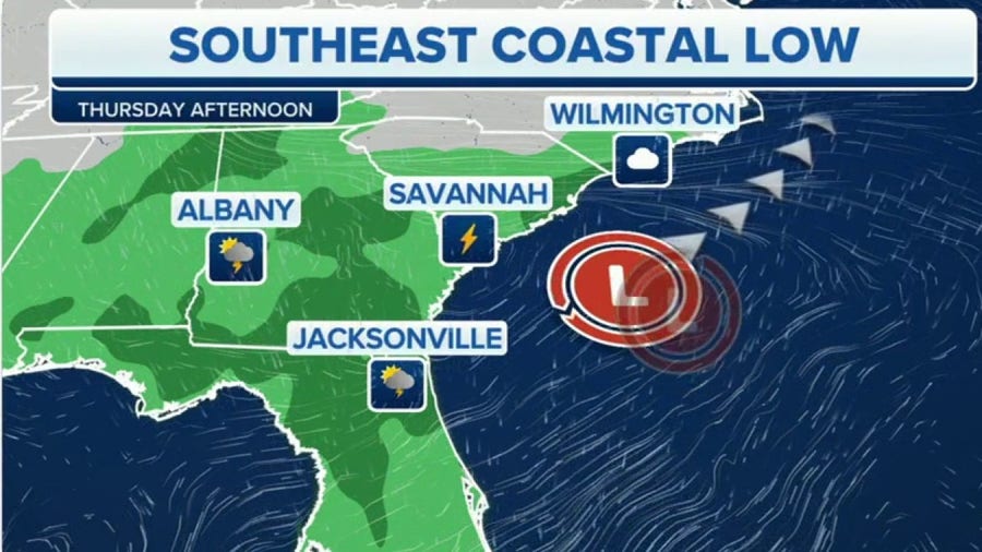 Coastal low could disrupt beach weekend plans in Southeast