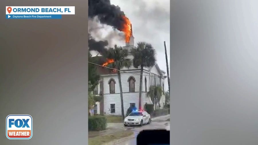 Lightning strike ignites fire at historic Florida church