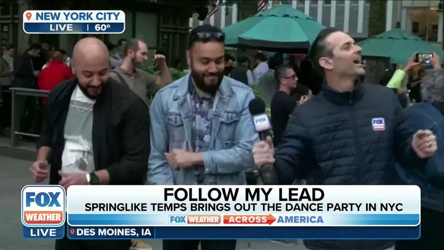 'The dance party is in full swing': FOX Weather's Nick Kosir dances his way around Bryant Park