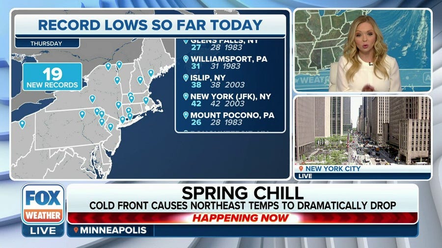 Cold front causes Northeast temperatures to dramatically drop