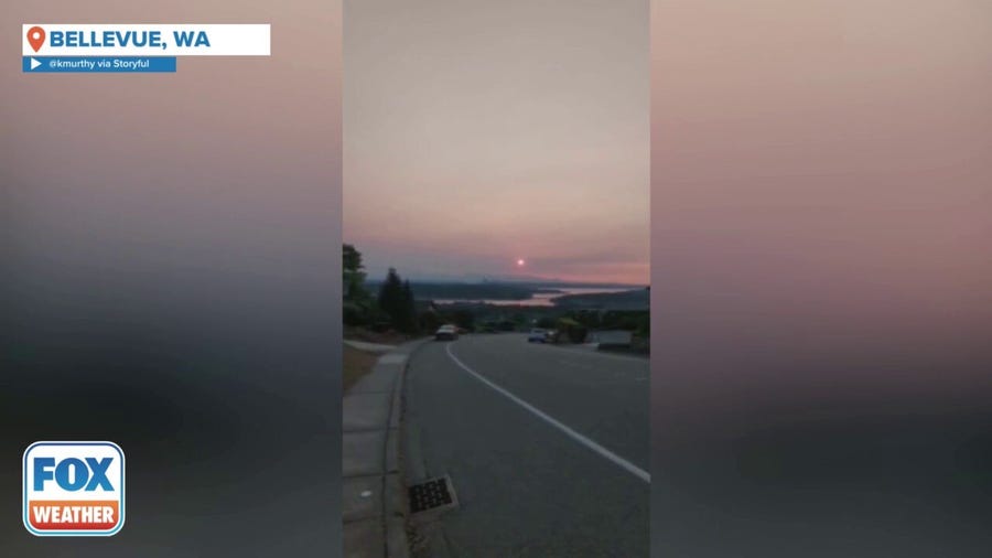 Hazy sun sets in Washington as smoke from Canadian wildfires moves south
