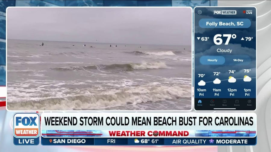 Coastal storm could mean beach bust for Carolinas