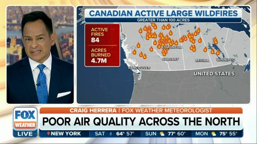 Smoke from Canada impacting northern US states