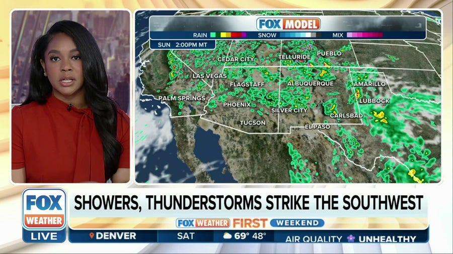 Showers, thunderstorms strike the Southwest