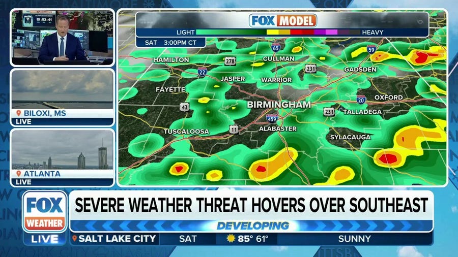 Tracking a stormy pattern over the Southeast
