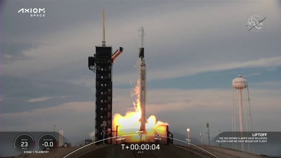Watch Axiom-2 launch and head for the ISS