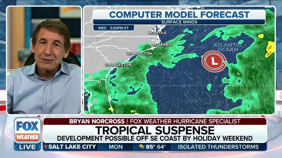 Weak hybrid system could spin up off Southeast coast bringing heavy rain, strong winds, rough surf