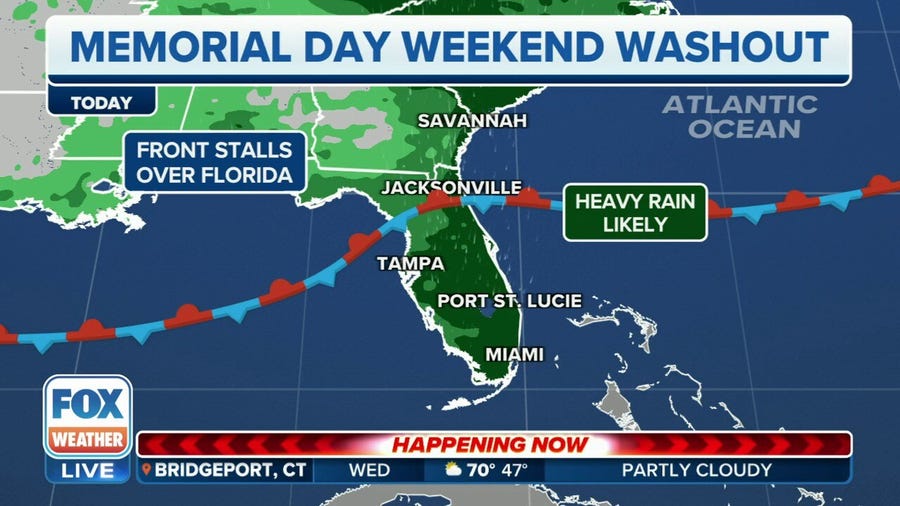 Afternoon showers anchored over Florida through weekend