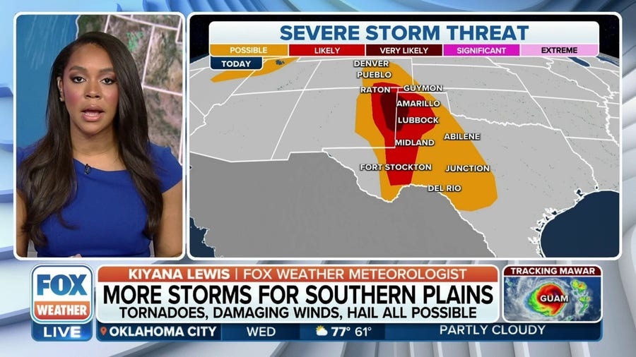 Severe storms very likely in parts of Texas, New Mexico on Wednesday