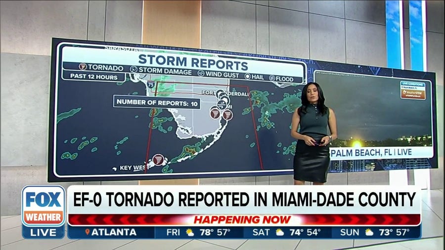 Photos show damage from an EF-0 tornado in Miami-Dade County